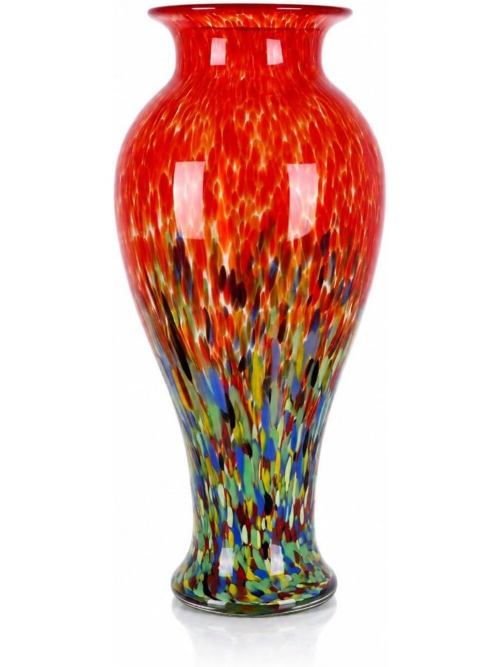 20" Tall Hand Blown Sea Glass Vase - Elegant Centerpiece for Home Decor